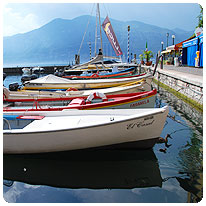 Boote im Hafen von Castelletto am Gardasee